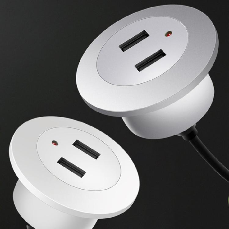 Embedded Desktop USB Charger Extension Cord Mobile Table Sofa Concealed Fast Charging Cable Connector Socket