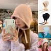 Imitation Mink Fur Lace-up Pullover Cap Women Plush Fisherman Hat Winter Warm Ear Protection Headgear Bonnet Solid Velvet Beanie