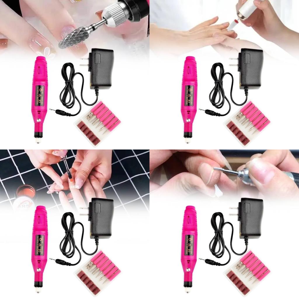 Electric Nail File Set With Portable Grinder For Manicure Enthusiasts And Nail Art Practice