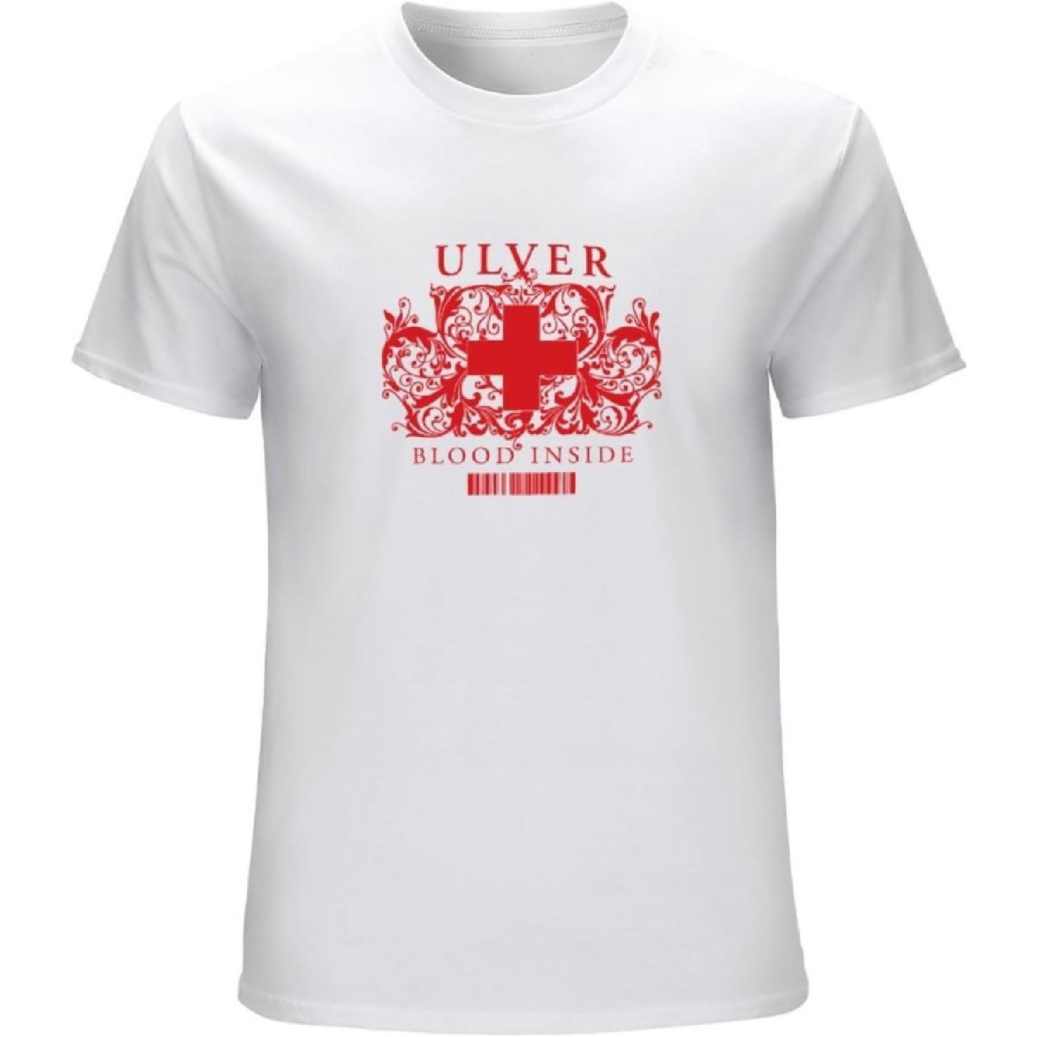 ESSERYRFG Men s Ulver Blood Inside Crew Neck T-Shirts White S