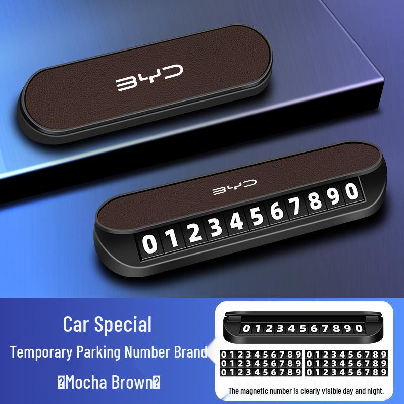 BYD EV Temporary Parking Number Plate & Phone Car Card