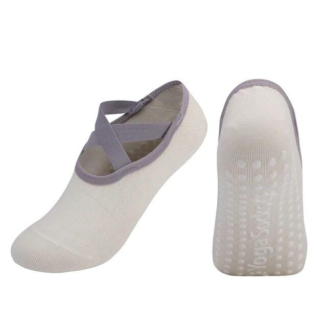 Damen Bandage Pilates Socken Silikon Anti-Rutsch Quick-Dry Yoga Socken Damen Ballett Tanz Baumwolle Sport Fitness Socken für das Fitnessstudio