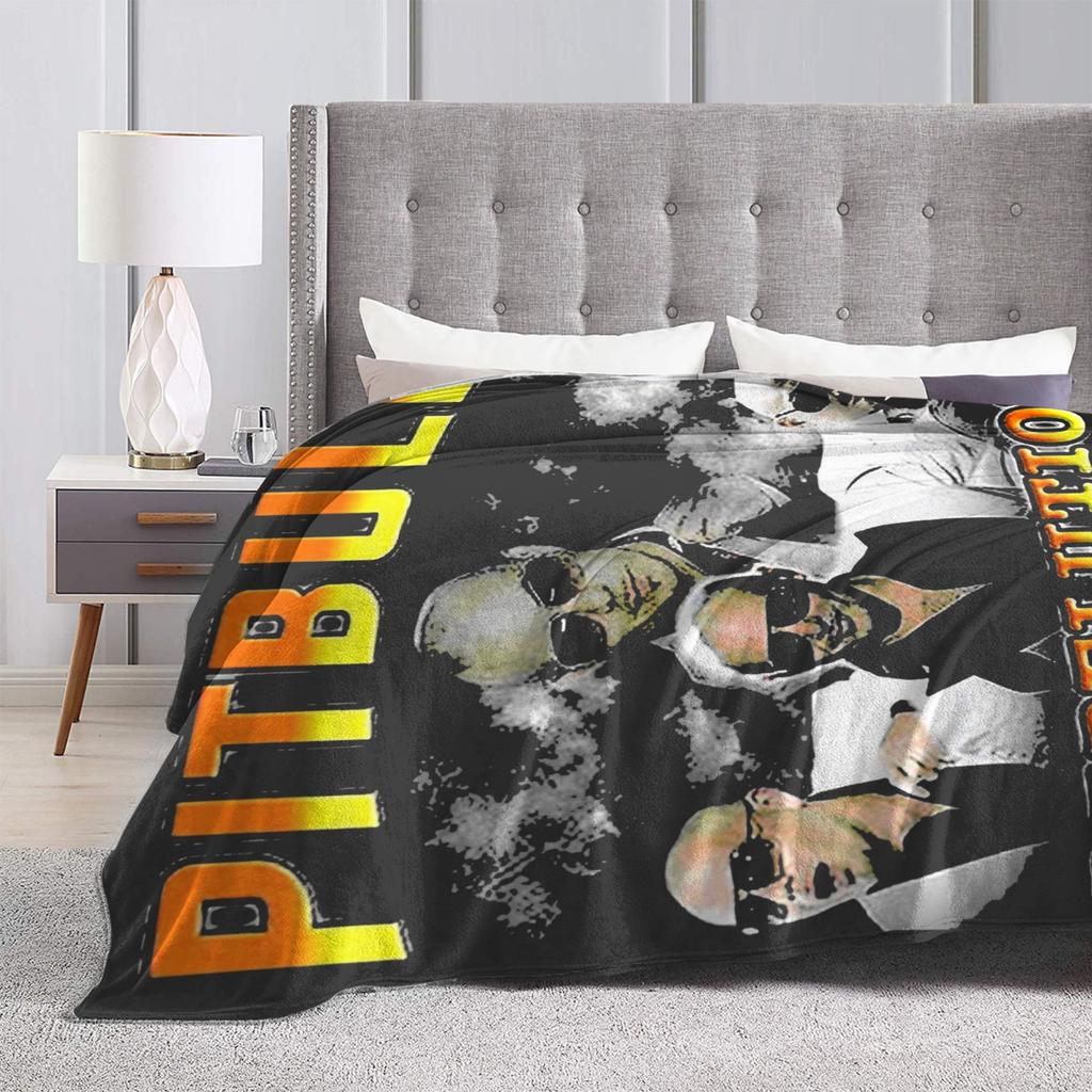 Soft Warm Blanket Camping Pitbull Mr.Worldwide Bedding Throws Flannel Bedspread For Couch Chair Fluffy Sofa Bed Cover
