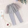 Girls' Korean Style Bow Leggings: Spring/Autumn Cotton Skirt Pants with Sequins