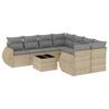 VidaXL Salon de Jardin avec Coussins 9 pcs, Canapés de Terrasse, Ensemble de Meubles de Patio, Mobilier d'Extérieur, Beige 3221158