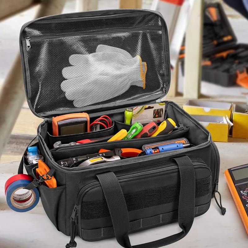 Heavy Duty Tacticals Tool Bag Non-Slip Base Multipurpose Work Organizer For Handyman Carpenter Durable Portable Tool Storage