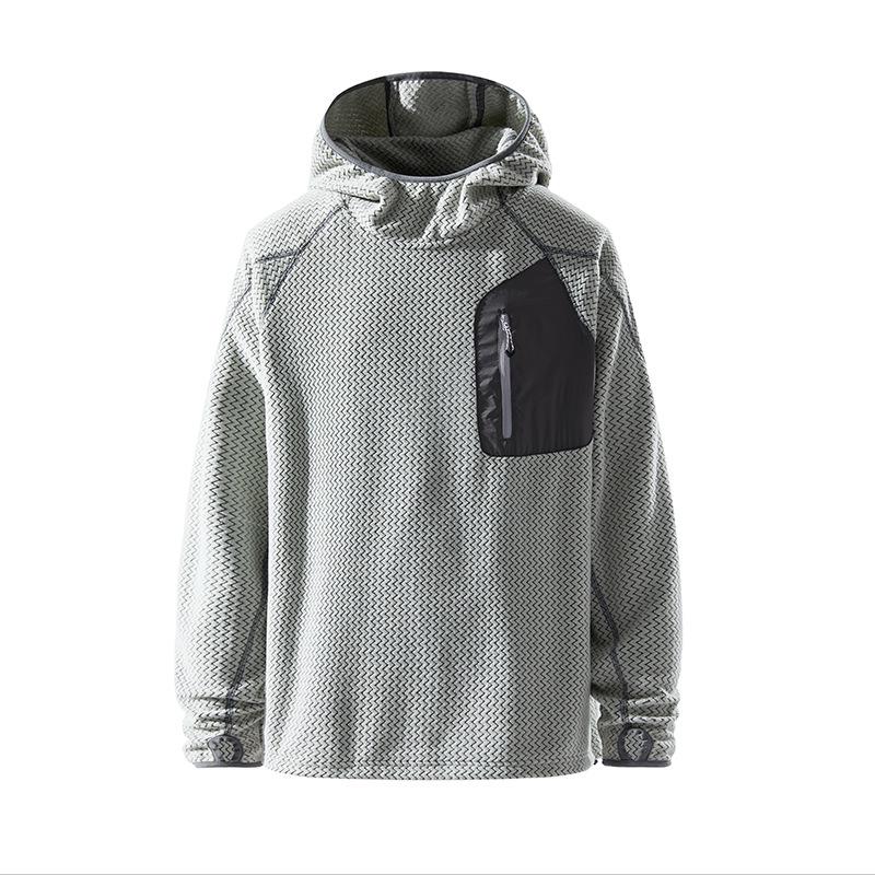 Unisex Bataan Wave Half-Zip Fleece Sweatshirt: Outdoor Warm Long Sleeve Top
