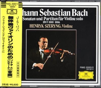 CD HENRYK SZERYNG - Bach 6 Sonat i Partit na Skrzypce F66G200012 DG DEUTSCHE GRA Japonia ObiKlasyczna Używana