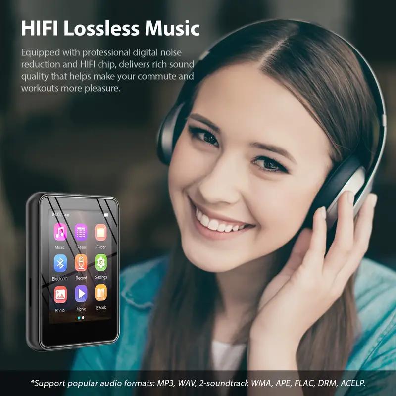 New M9 Metal MP3 Player 32GB Bluetooth 5.3 Built-in Speaker 2.4 Inch Large Touch Screen With E-book Pedometer Recording Radio Video