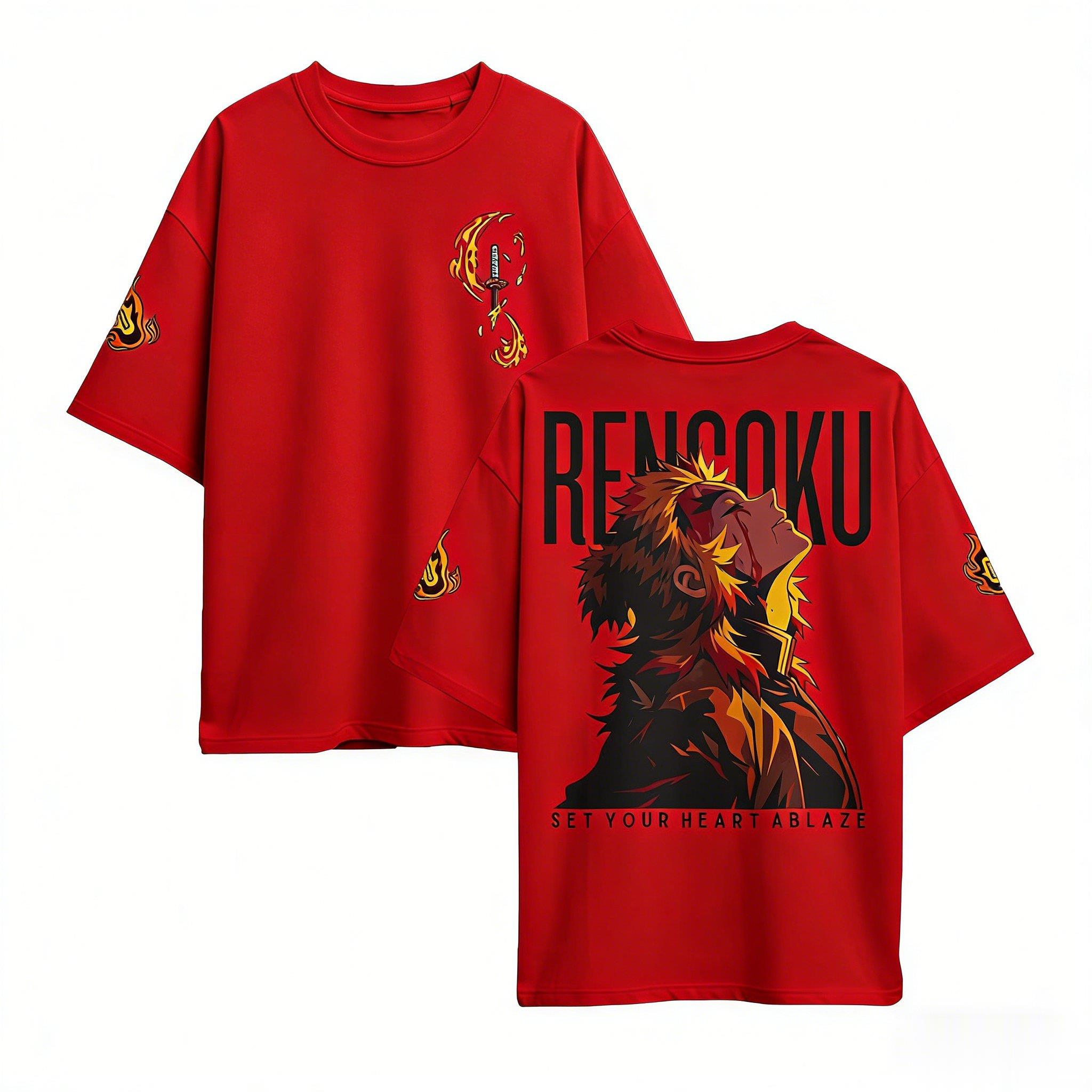 

Demon Slayer Rengoku Anime T Shirt Unisex Women Cotton Short Sleeve 2026 New Summer Casual Graphic Tee Oversize Streetwear Cosplay S