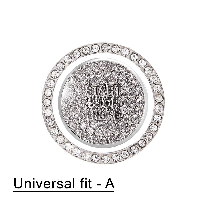 Car Bling One-Click Start Stop Engine Ignition Ring Sticker Crystal Rhinestone Metal Decor Cover for BMW Hyundai Toyota Honda