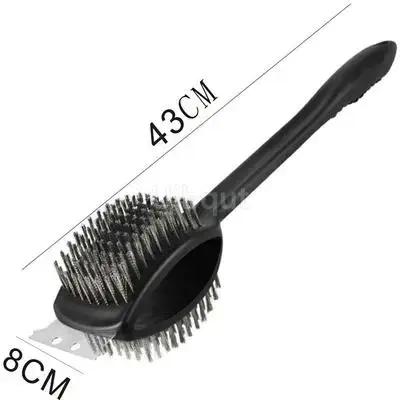 Grill Cleaning Brush BBQ tool Grill Brush 3 Stainless Steel Brushes In 1 Provides Effortless Cleanin pizza furnace stove brush
