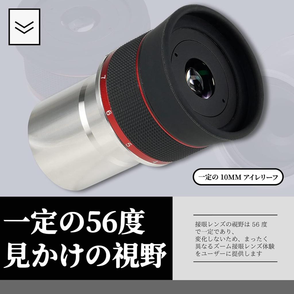SVBONY SV215 Zoom Eyepiece FMC Apparent Field of View 3-8mm 1.25-inch 56-degree