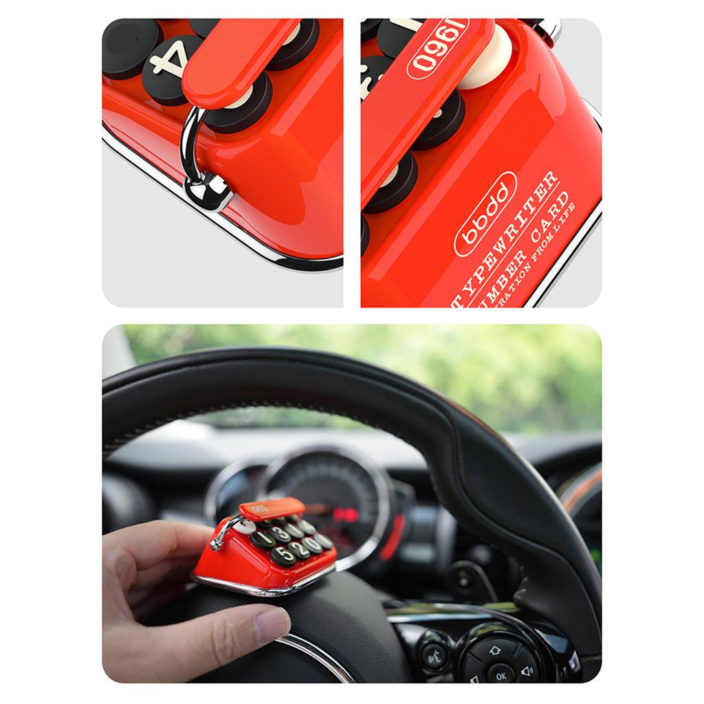 Car Interior Accessories Retro Typewriter Temporary Parking Card Auto License Stop Sign Telephone Number Plate