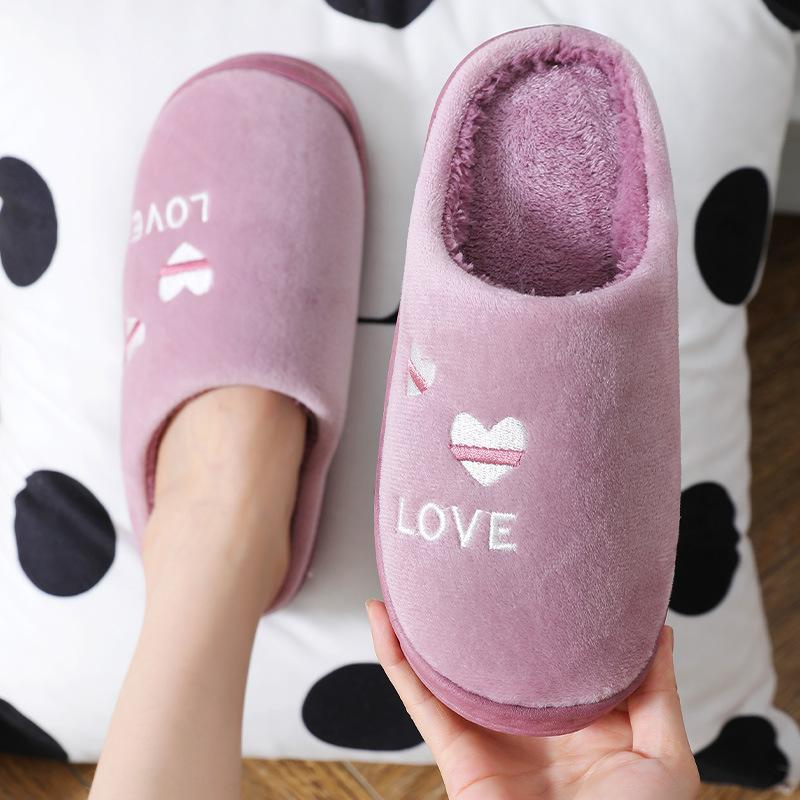 Women's Winter Couple Cotton Slippers for Home Warmth, Men's Woolen Slippers
