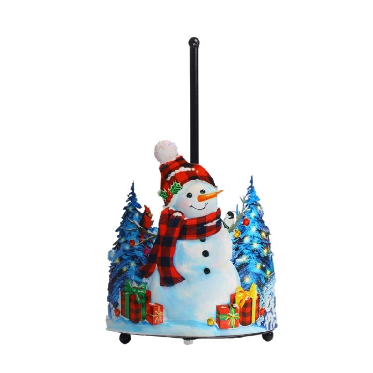 Iron Paper Towel Holder Flowers Christmas Tissue Holder Kitchen Roll Paper Stand Organizers for Kitchen Countertop