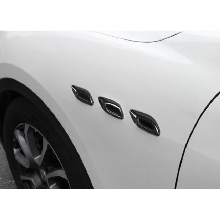 For Maserati Levante 2016-2021 Gloss Black Side Wing Air Vent Fender Cover Trims