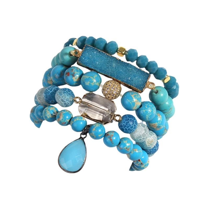 Elegant Stone Bracelet Handmade Beads Jewelry Natural Stone Jewelry Stone Texture Perfect for Friend or Lover Present