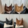 Autumn 2025 Women's Large Woven Crossbody Tote: Solid Color Handheld & Shoulder Bag