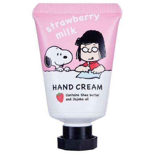 PEANUTS Snoopy Clear Pouch Gift, Strawberry Milk Scent (Hand Cream, Hand Soap, SNOOPY)
