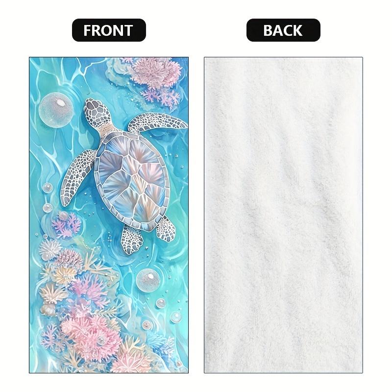 Aesthetic Sea Turtle Coral Beach Towel Patterned Sunscreen And Windproof Suitable For Swimming Pool Camping Travel Blanket