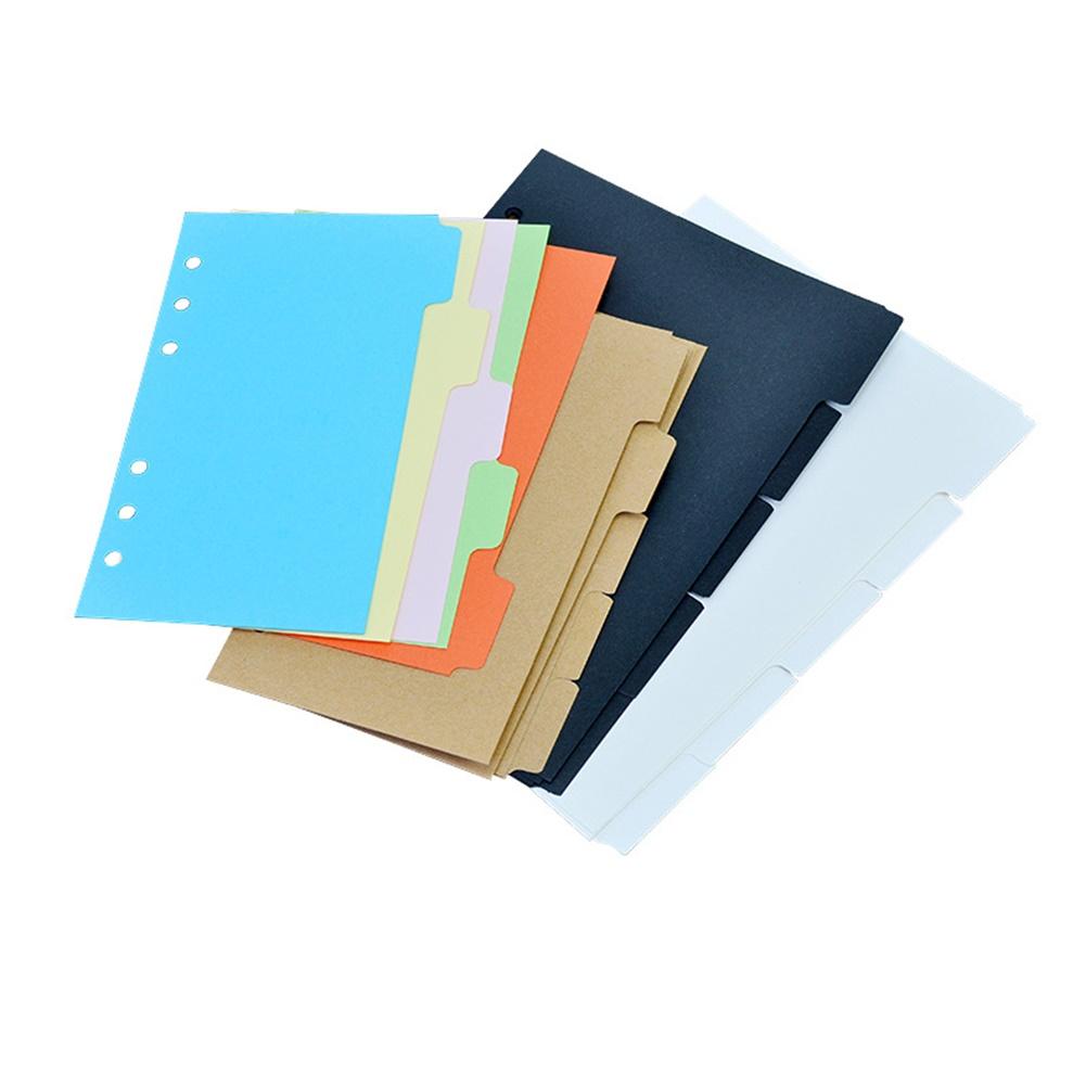 5sheets 6 Holes Notebooks Tabbed  Paper Writing Pads Scrapbook Index Tabs Planner Divider Pages