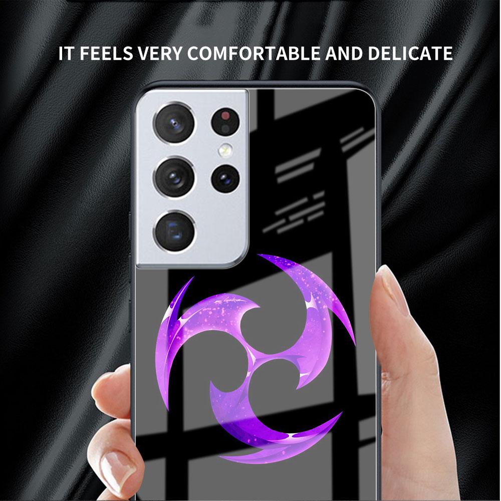Genshin Impact Glass Case For Samsung Galaxy S22 S20 FE S21 Plus Phone Cover S10 5G S9 Note 20 Ultra 10 Lite Shell