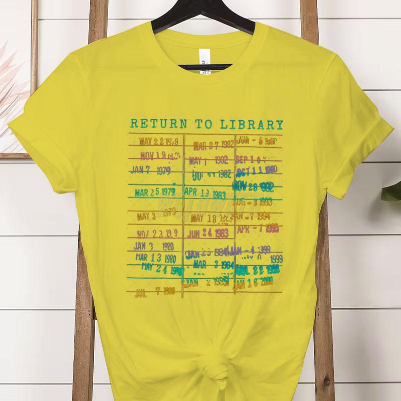 

Библиотечная Книга Классические Топы Винтажная Книга Срок Возврата Книжный Радужный Чтение Футболка Графика Женская Одежда 3XL