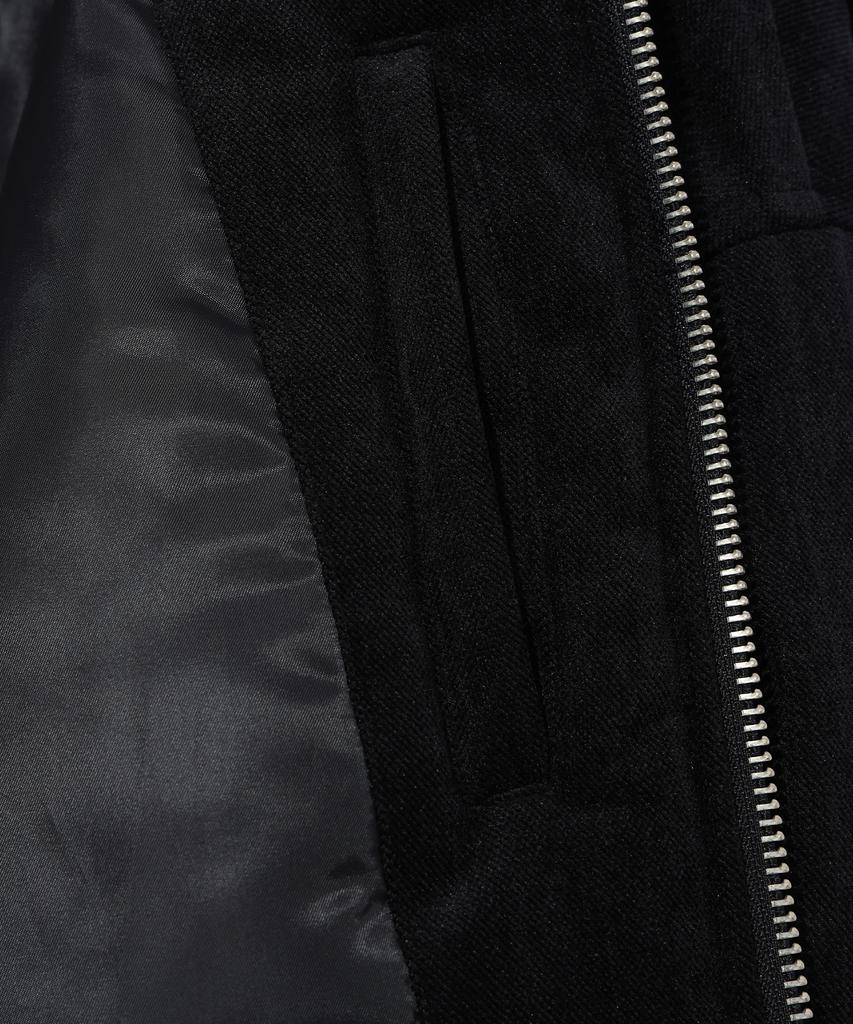 Iey Velvet Zip Bomber Jacket Black