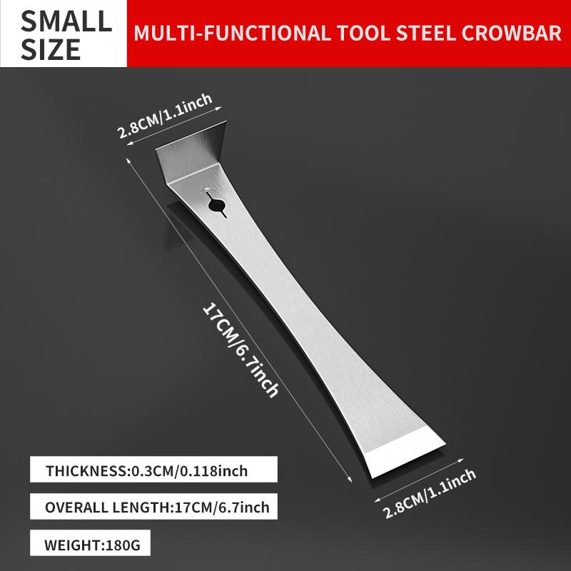 

Pry Bar Scraper Mirror Stainless Steel Multifunctional Flat Crowbar Nail Puller Window Breaker Baseboard Removal Tool