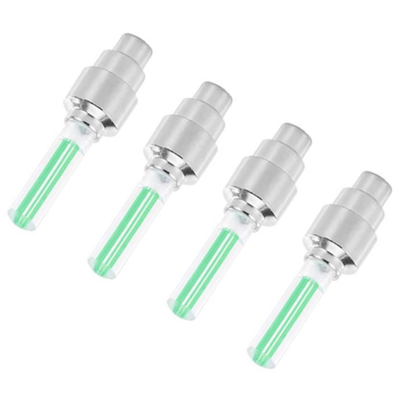 2/4Pcs Car Motorcycle Bicycle Tire Valve Caps Light LED Neon Flash Lamp Waterproof Tyre Universal Wheel Lights Car Accessories Valve Stems 1