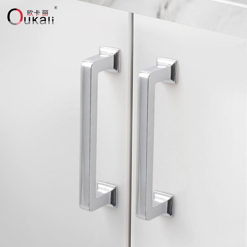 Oukali High Quality Modern Furniture Cabinet Handle Kitchen Bathroom Brushed Brass 5 Inch Matt Black Drawer Pull Handles