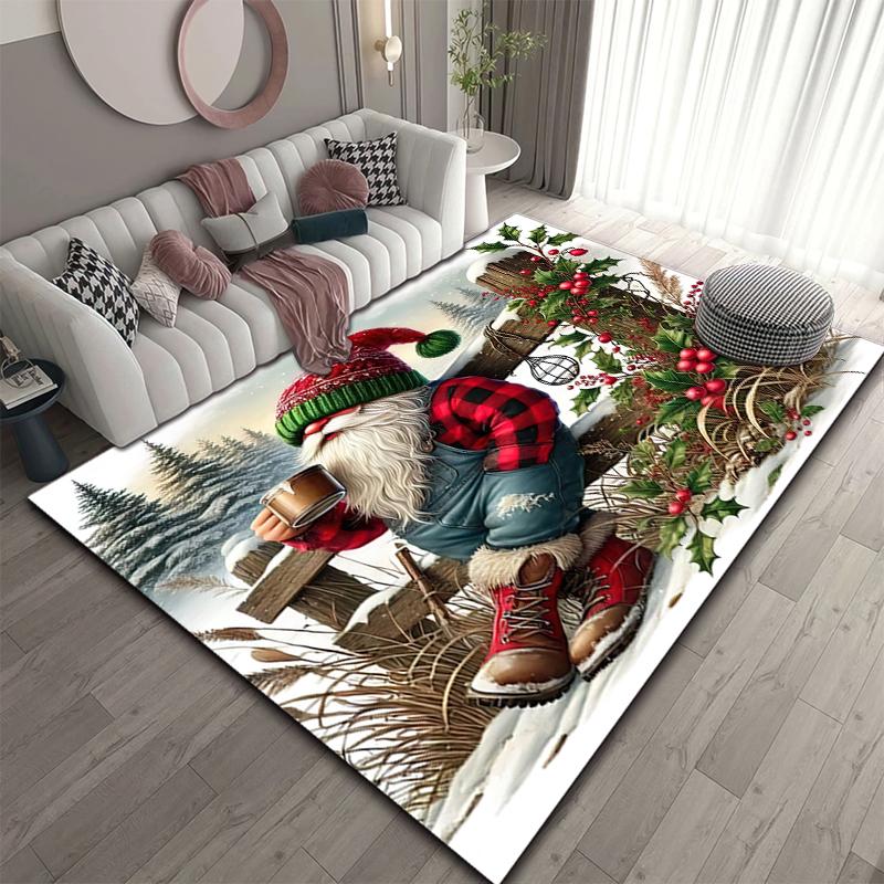 Christmas Gnome Festive Lights Flowers Carpet Home Decor Living Room And Bedroom Mats Office Chair Cushion Doormat Christmas Gifts