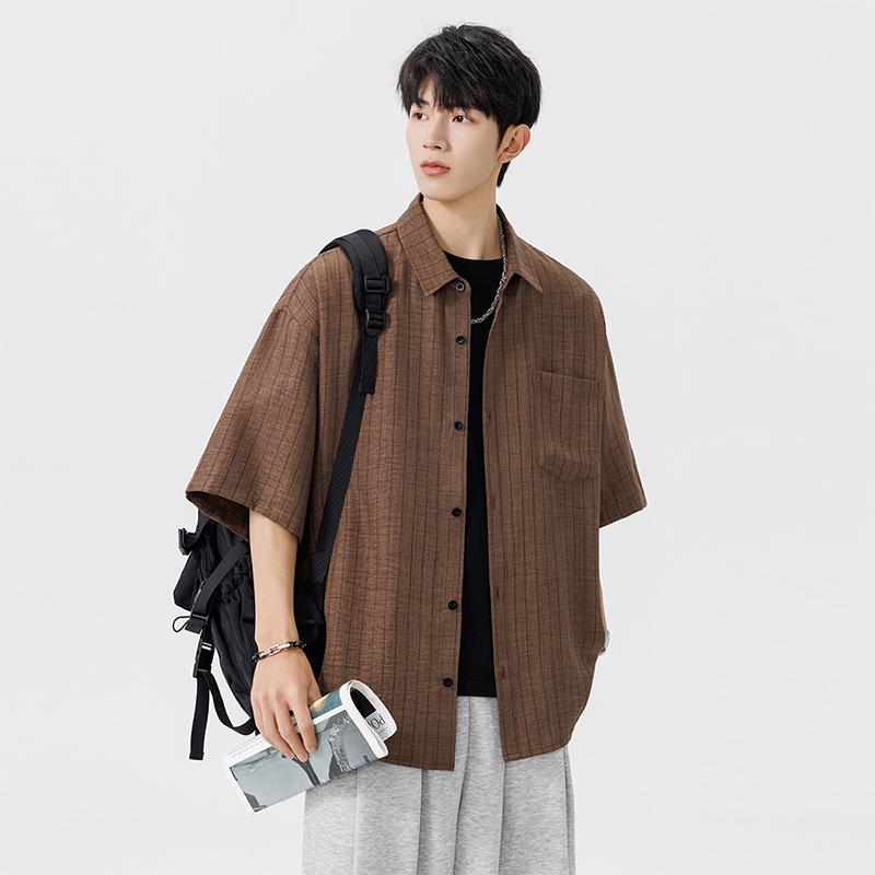 Short Sleeved Shirt Men's Summer Thin Casual Versatile Casual Half Sleeved Lapel Shirt