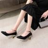 Spring and Summer Pointed Head Shallow Mouth Women's Single Shoes Metal Decorative Buckle Rhinestone Fashion Women's Shoes Stiletto High Heels