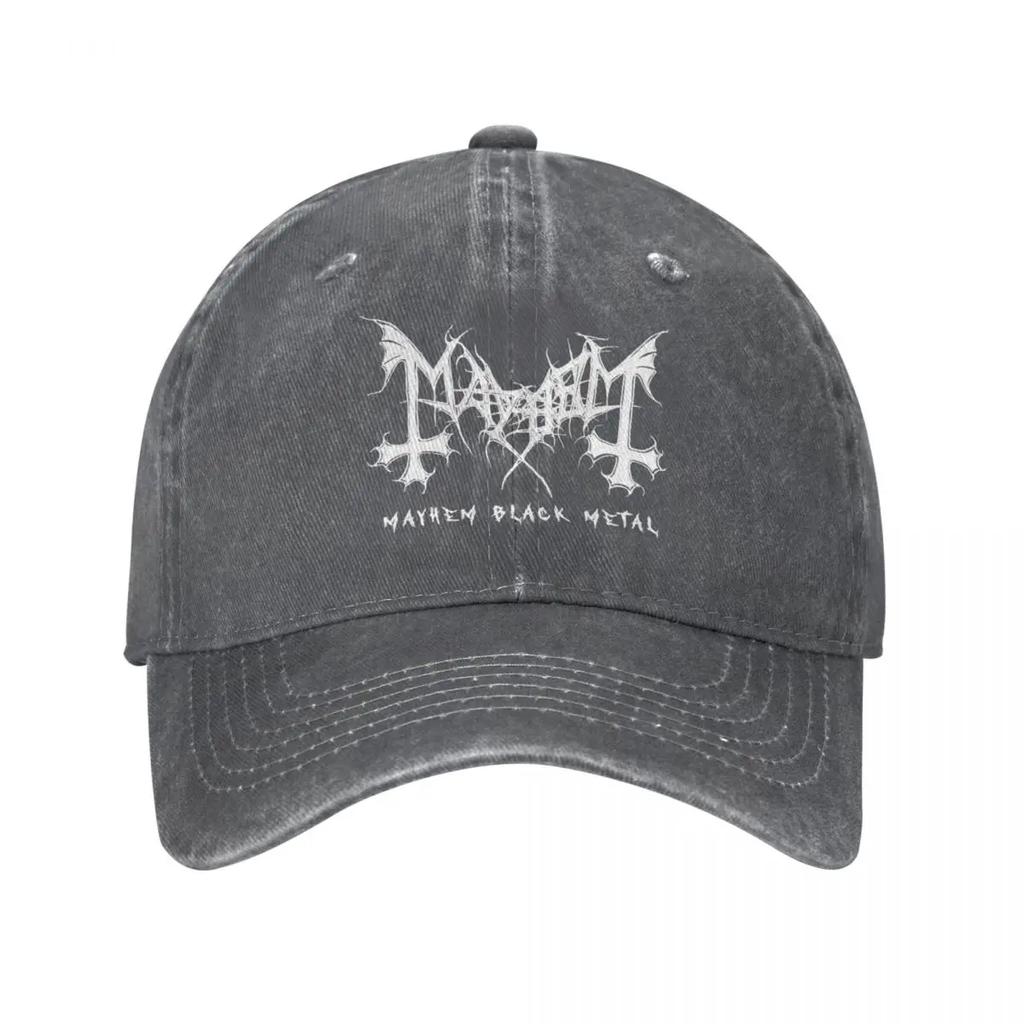 2026 Mayhem Black Metal Band Accessories Men Women Baseball Caps Distressed Denim Caps Hat Retro Outdoor Running Golf Headwear