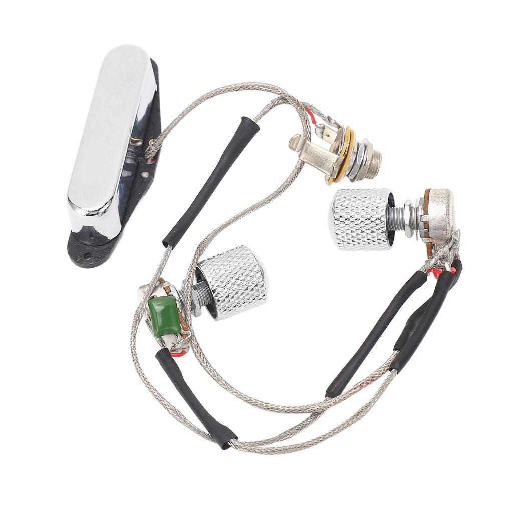 GMA23 Pre Wired Guitar Neck Pickup Magnet 1T1V Electric Guitar Pickup with 250K Potentiometer 6.35 Output Jack for TL