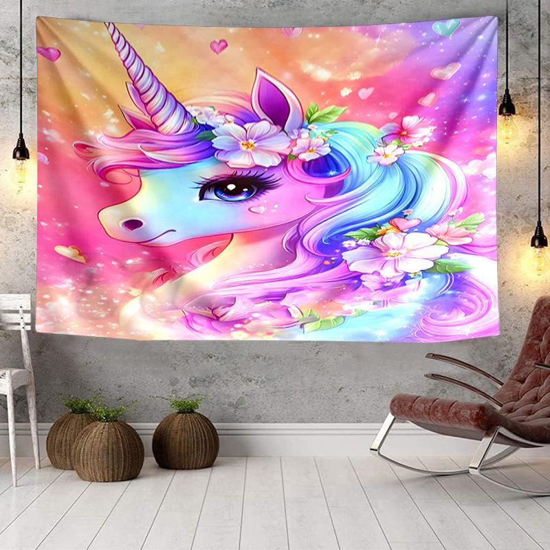 Magical Unicorn Fantasy Tapestry Room Decoration Wall Hanging for Living Room Bedroom, dormitory, Birthday and Christmas gifts