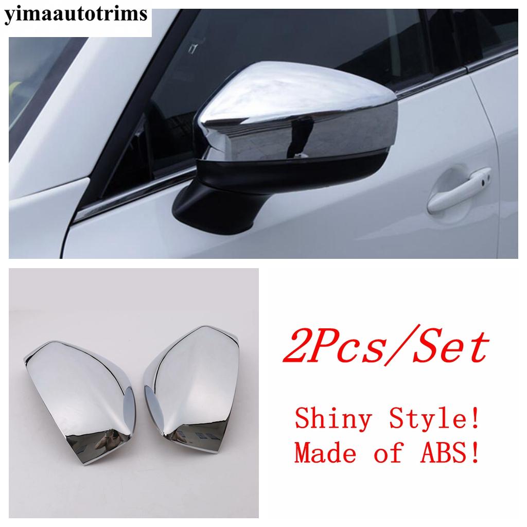 Car Rearview Mirror Cap Shell Protection Decoration Cover Trim For Mazda CX-5 CX5 2017 - 2024 ABS Chrome Accessories Exterior Shiny Style