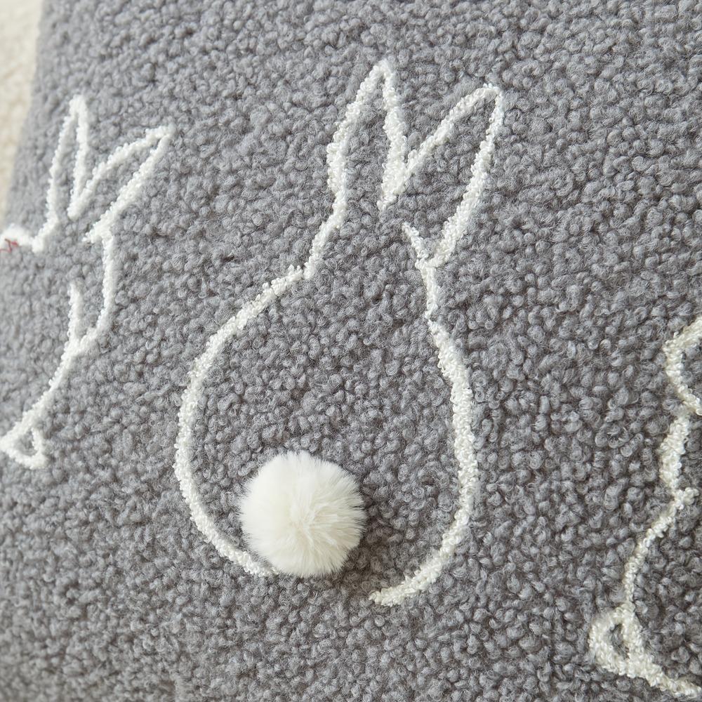 Plush Easter Bunny Pillow Cover Square/Rectangular Pillowslip Cartoon Rabbit Pillow Case  Bed Room