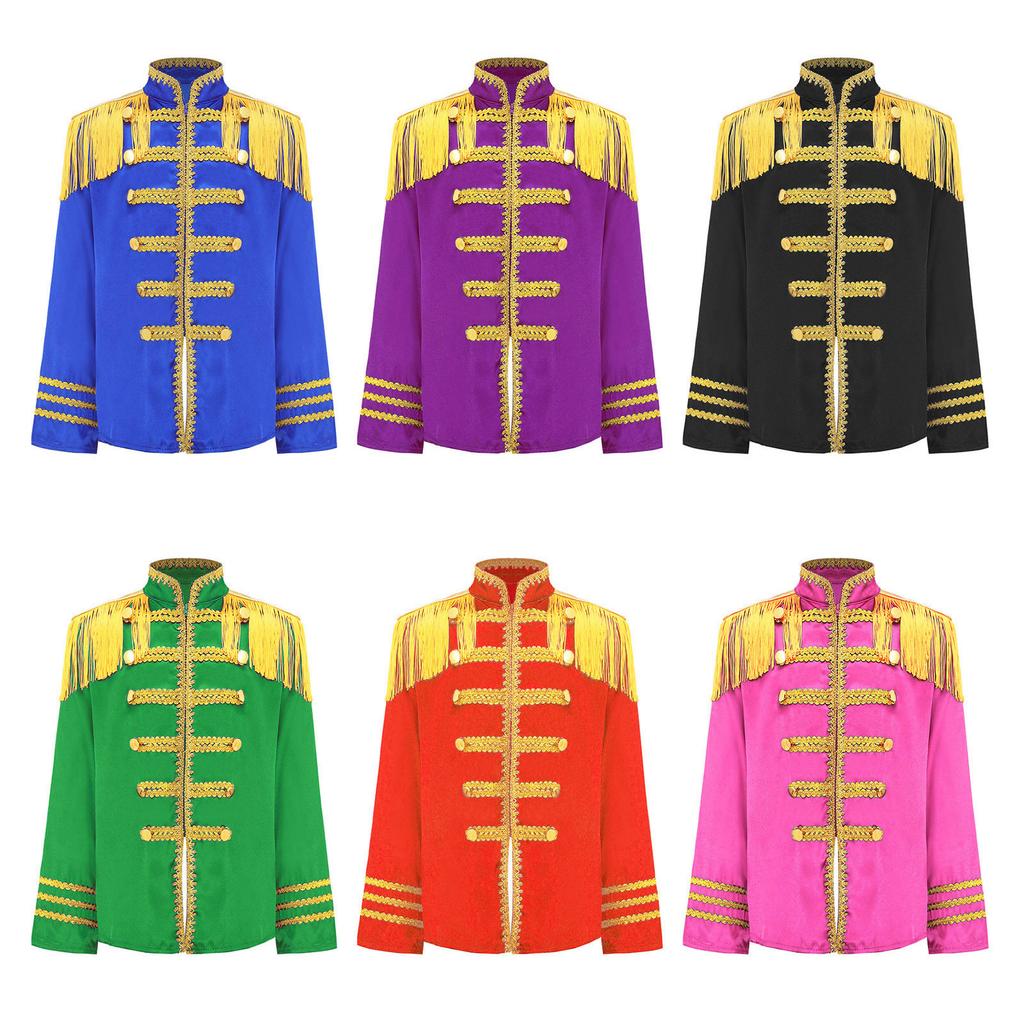 Kids Rock Band Cosplay Outfit - 1960s British Star Gold Lace Long Sleeve Shirt for Music Theme Party