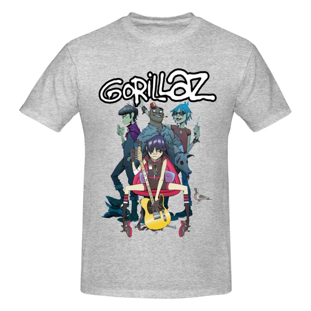 Unisex Cool Gorillaz T Shirt Vintage Big Size Cotton Sleeve Shirt Unisex