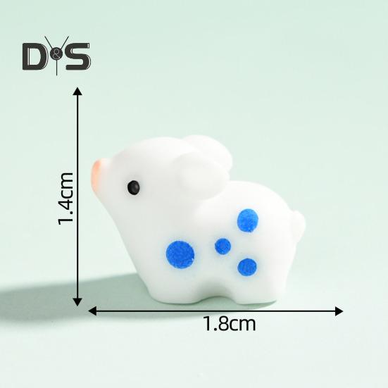 6 Pcs Mini Pig Figurine Resin Miniature Pig Ornament Planter Decor Cartoon Mini Pig Statue for Moss Micro Landscape Fairy Garden Accessories