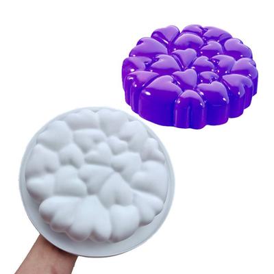 1 ks kulatá pekáčová podložka ve tvaru srdce, silikonová forma na mousse, forma na francouzský dezert ve tvaru srdce, forma na ručně vyráběné svíčky