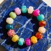 Boho Beaded Bracelets Colorful Acrylic Beads Bracelets Adjustable Length Lightweight Bracelets Lightweight Jewelry for Women Girls Daily Wear