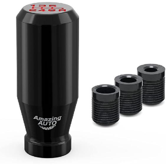 Racing JDM Type-R Style 5 Speed Manual Universal Gear Shift Knobs Adapters Included Fit Compatible With Mazda Tacoma STi Nismo 2004 Honda Accord