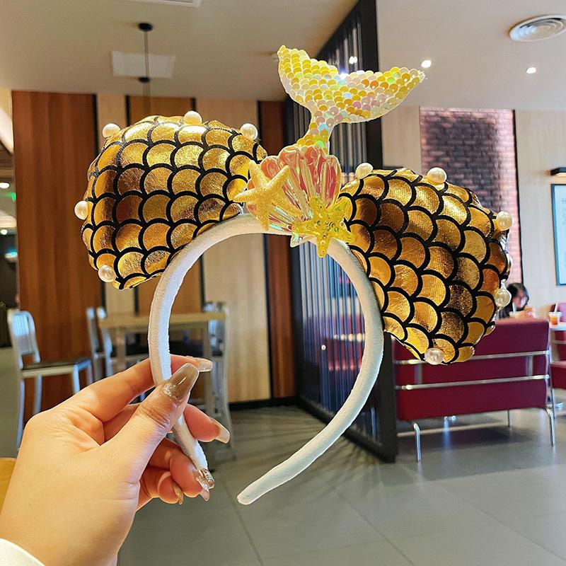 Sparkling Amusement Park Headband Cute High Skull Top Anti Slip Face Wash Bow Headband Headband Hair Accessories for Women