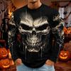 Men's Halloween Print Long Sleeve Round Neck T-Shirt Fashionable Top