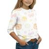 Kids' Casual Round Neck Printed 3/4 Sleeve Top, Back to School