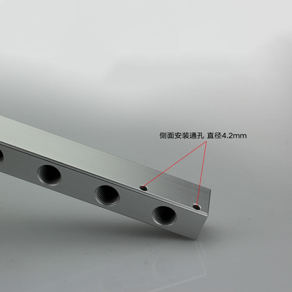 20x25mm WxH 1/4" BSP Female 2 3 4 5 6 7 8 10 Ways 4-12 Ports Solid Aluminum Pneumatic Air Manifold Block Splitter